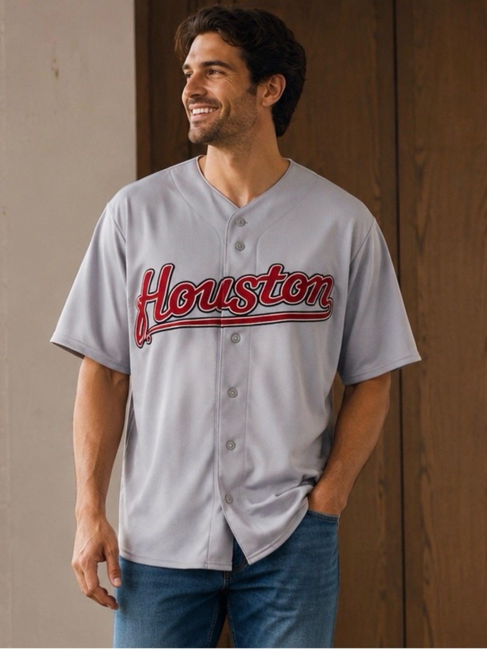 Majestic MLB Houston Astros Vintage Throwback Brick Red Script Jersey